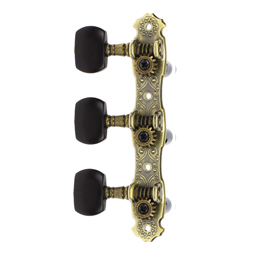AOS-020V3 Gold-Plated Machine Head, Steel Plate, Black Oval Synthetic Resin Peg