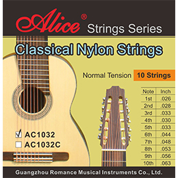 AC1032C 10-string Classical Guitar String , Clear Nylon Plain String, Copper Alloy Winding, Anti-Rust Coating