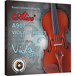 A908 Viola String Set, Steel and Nylon Core, Cupronickel and Silver Winding