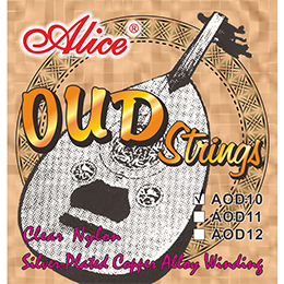 AOD101 10-String Oud String Set, Clear Nylon Plain String, Silver Plated Copper Winding, Anti-Rust Coating