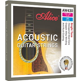 AWR480 Acoustic Guitar String Set, Plated High-Carbon Steel Plain string, 80/20 Bronze Winding,  Nano Polished Coating