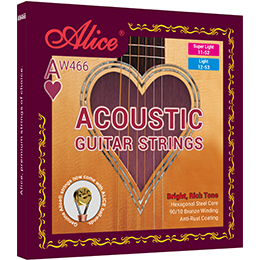 AW433 Acoustic Guitar String Set, Plated Steel Plain String, 85/15 Bronze Winding, Anti-Rust Coating