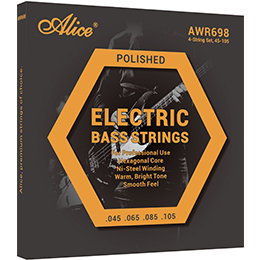 A698 Electric Bass String Set, Polished Nickel Steel Wound