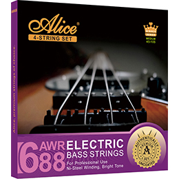 A698 Electric Bass String Set, Polished Nickel Steel Wound