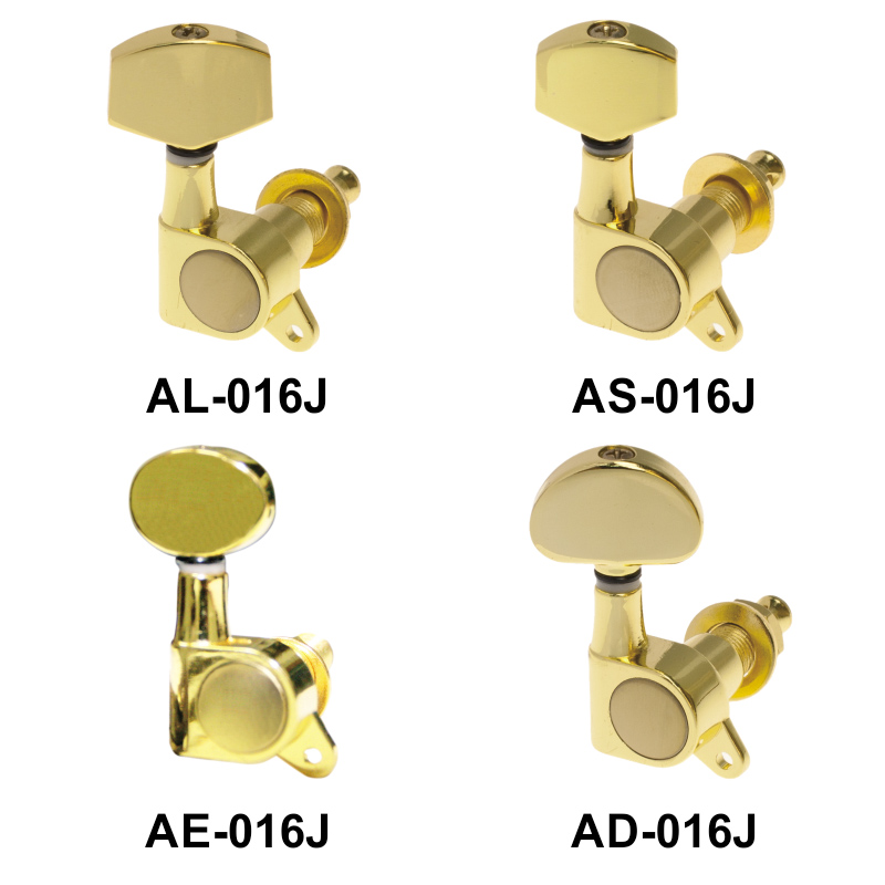 AE-016J Gold Plated Sealed Machine Head, Zinc Alloy Plate, Golden Oval Peg