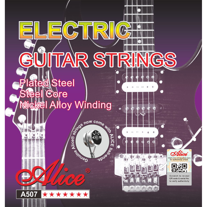 A507 Electric Guitar String Set, Plated Steel Plain String, Nickel Plated Alloy Winding