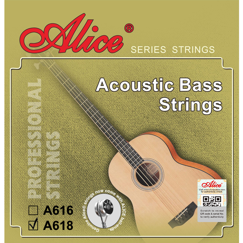 A618 Acoustic Bass String Set, Copper Alloy Winding, Anti-Rust Coating