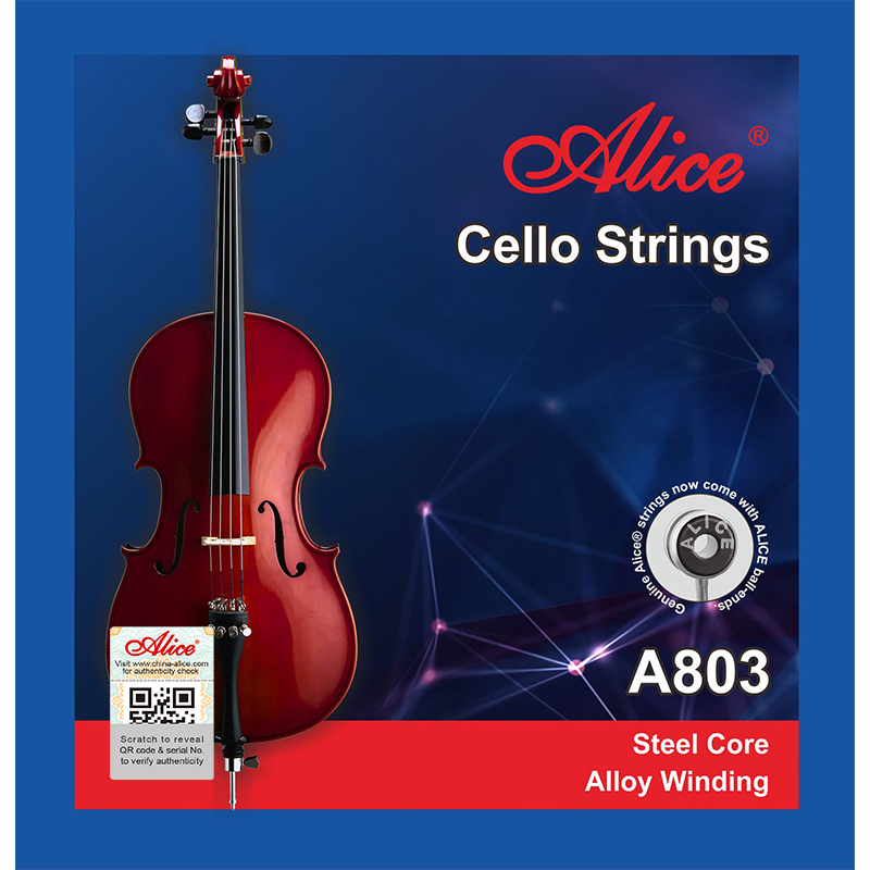 A803 Cello String Set, Steel Core, Alloy Winding