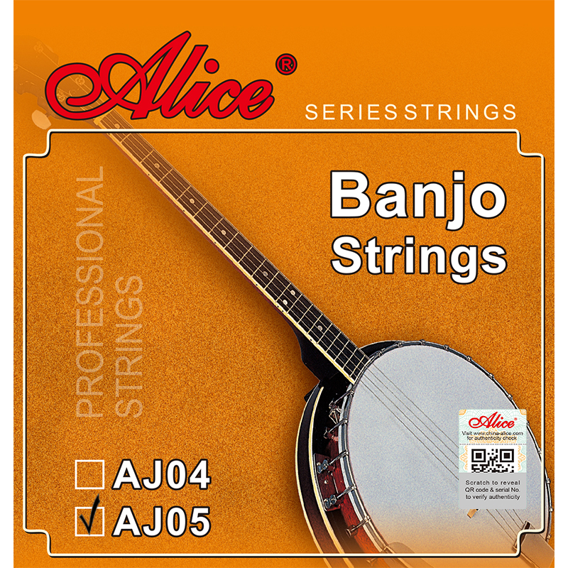 AJ05 5-String Banjo Sting Set, Plated Steel Plain String, Copper Alloy Winding, (85/15 Bronze Color) Anti-Rust Coating