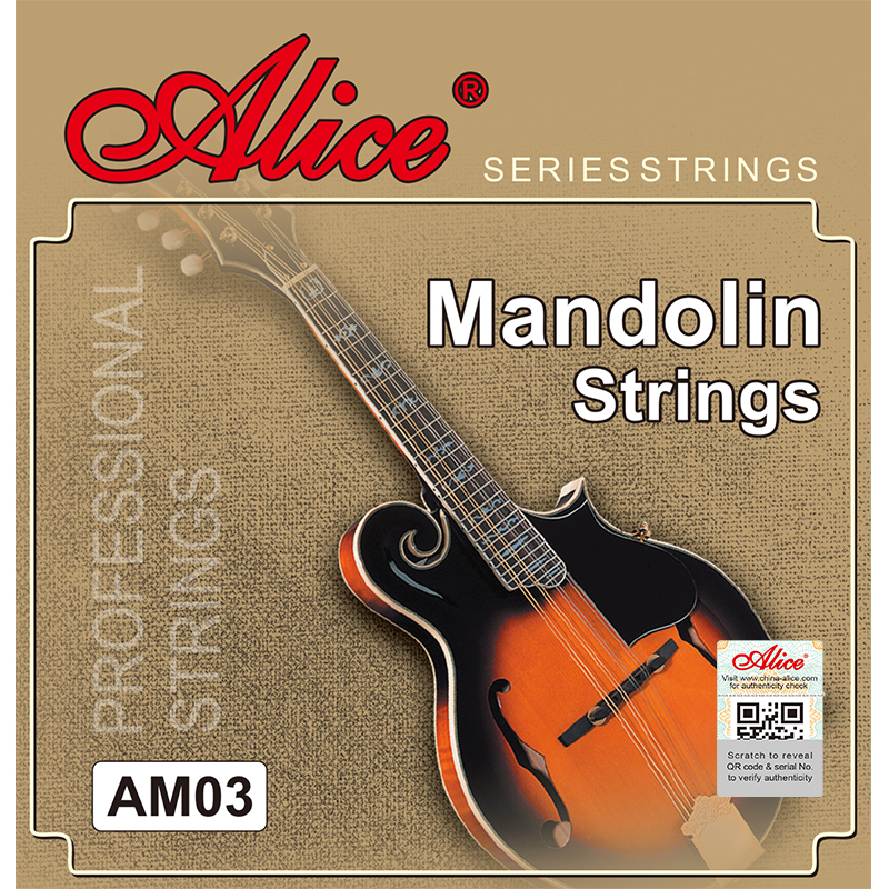 AM03 Mandolin String Set, Plated Steel Plain String, Silver-Plated Copper Alloy Winding