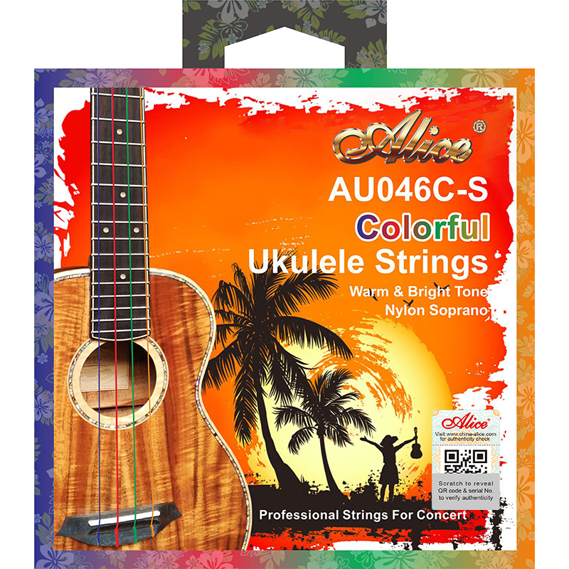 AU046C Colorful Ukulele String Set, Modified Nylon