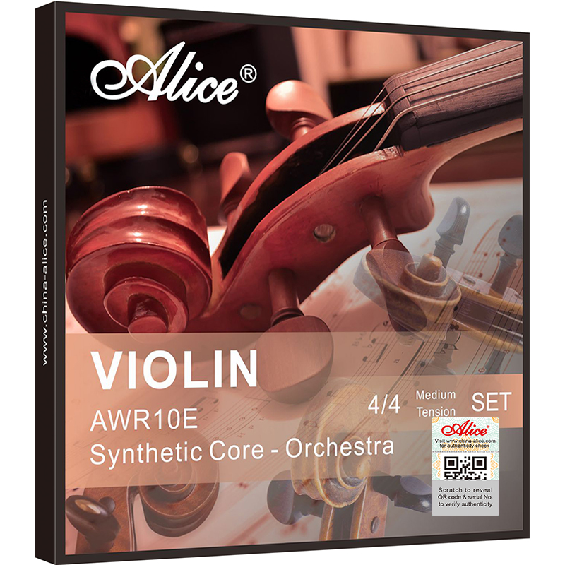 AWR10E Violin Sting Set, Plated Steel Plain String, Nylon Core, Al-Mg and Silver Winding (Orchestra)