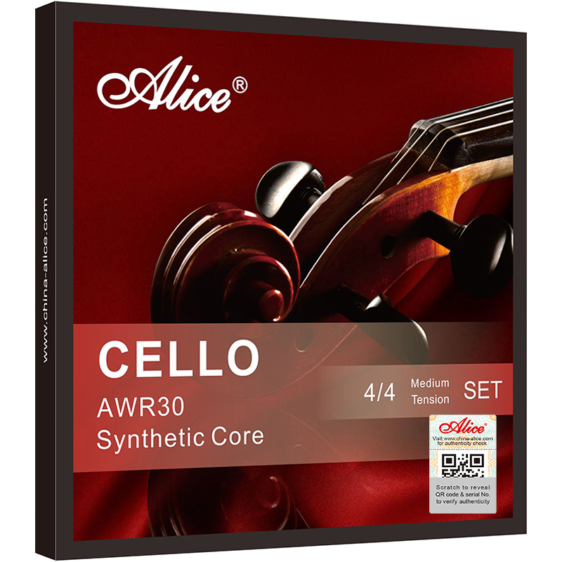 AWR30 Cello String Set, Multifilament Synthetic core, Ni-Cr Winding