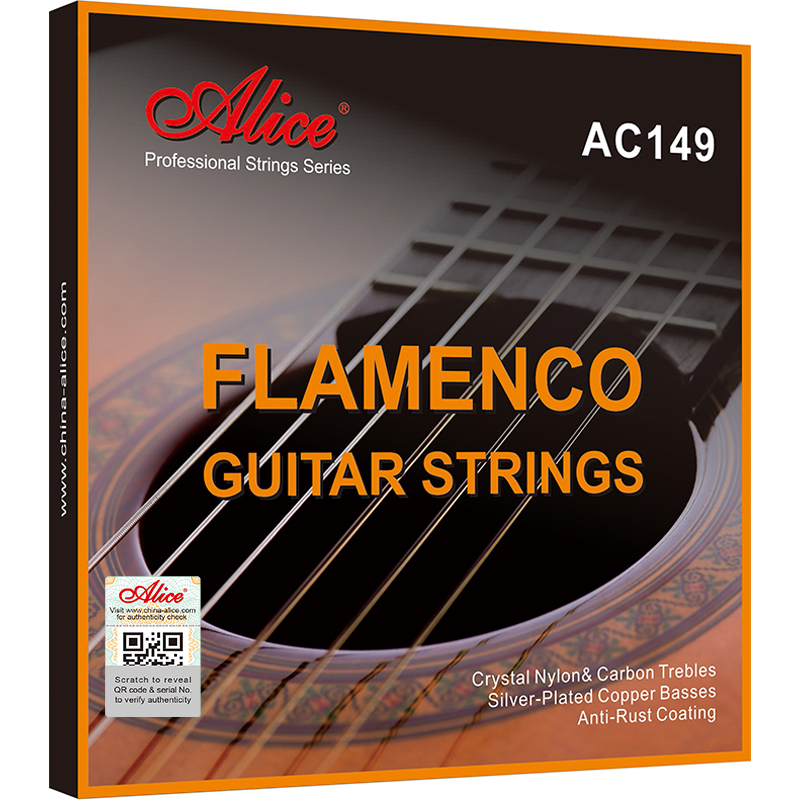 AC149 Flamenco Guitar String Set, Crystal Nylon & Carbon (G), Sliver Plated Copper Winding, Nano polished coating