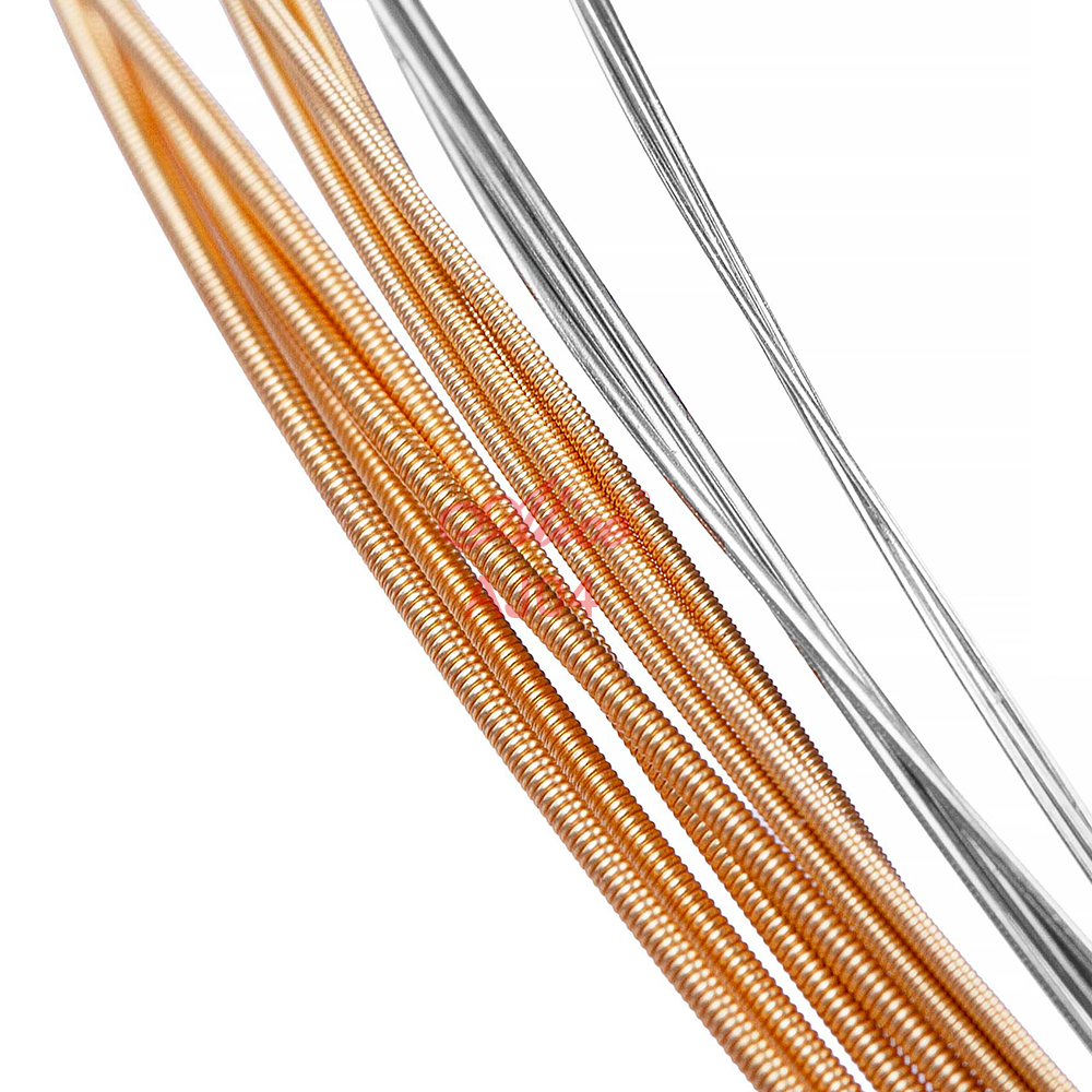 AJ04 4-String Banjo Sting Set, Plated Steel Plain String, Copper Alloy Winding, (85/15 Bronze Color) Anti-Rust Coating