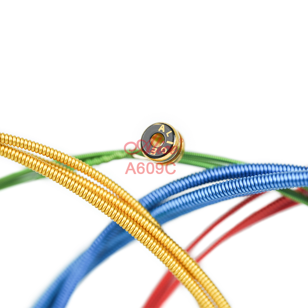 A609C Colorful Electric Bass String Set, Copper Alloy Winding, Colorful Anti-Rust Coating