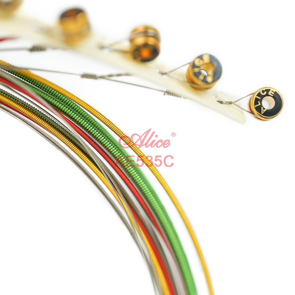 AE535C Colorful Electric Guitar String Set, Plated Steel Plain String, Nickel Alloy Winding, Colorful Anti-Rust Coating