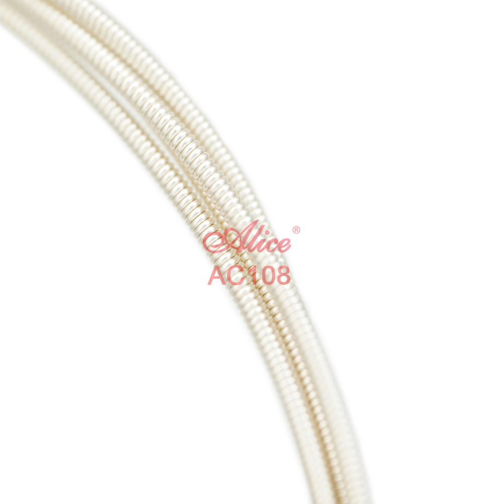 AC108 Classical Guitar String Set, Clear Nylon Plain String, Silver-Plated Copper Alloy Winding, Anti-Rust Coating