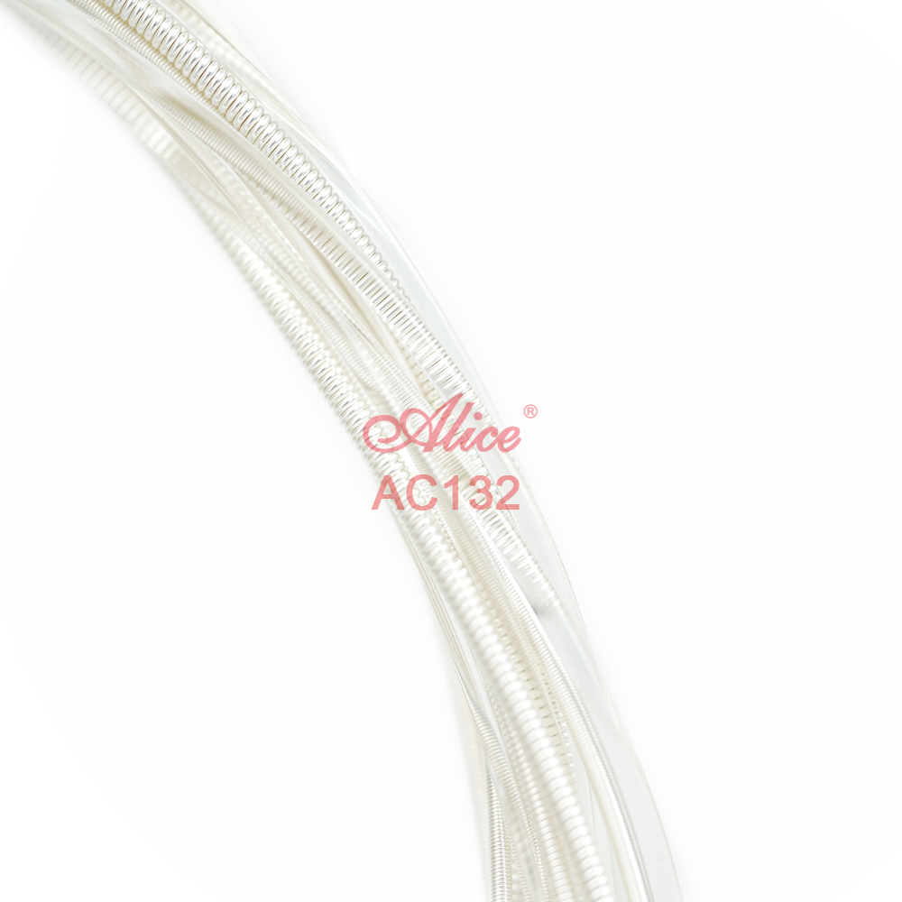 AC132 Classical Guitar String Set, Clear Nylon Plain String, Silver Plated Copper Winding, Anti-Rust Coating