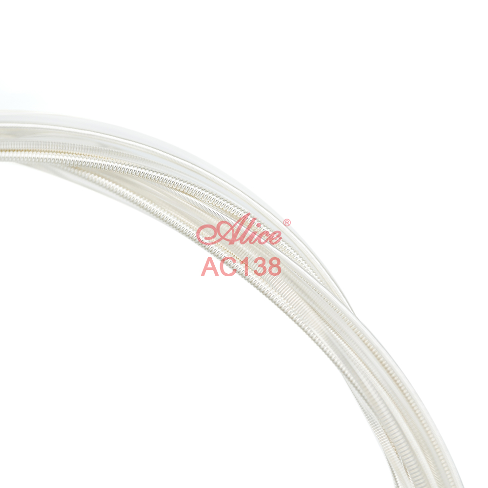 AC138 Classical Guitar String Set, Crystal Nylon Plain String, Silver Plated 85/15 Bronze Winding, Anti-Rust Coating