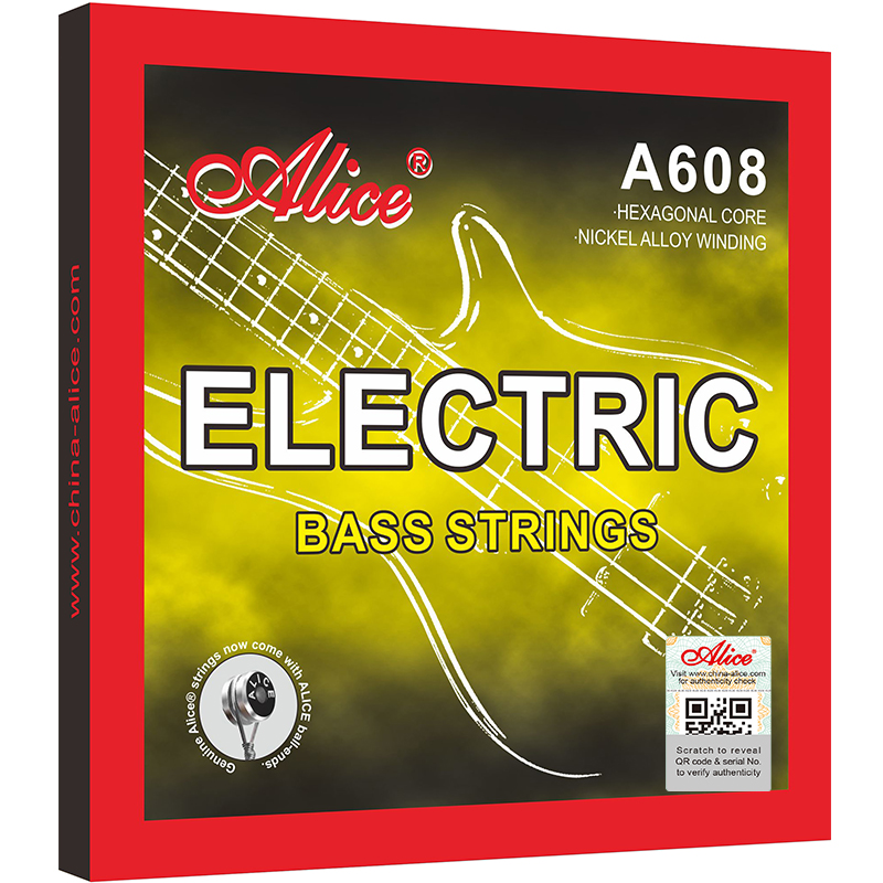 A608 Electric Bass String Set, Nikel Plated Alloy Winding