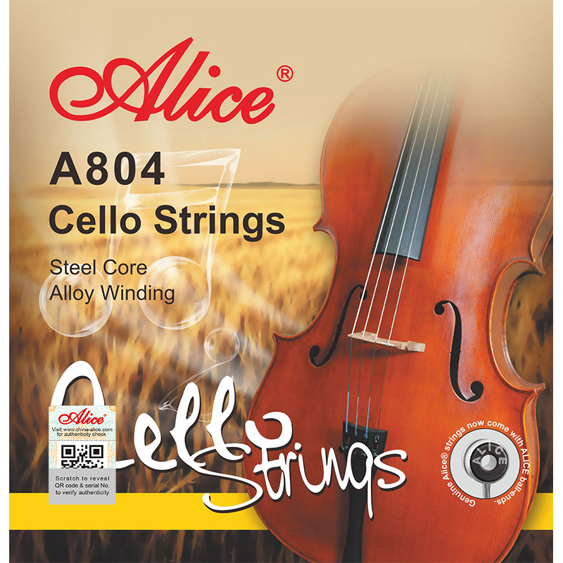 A804 Cello String Set, Steel Core, Al-Mg, Ni-Fe Winding