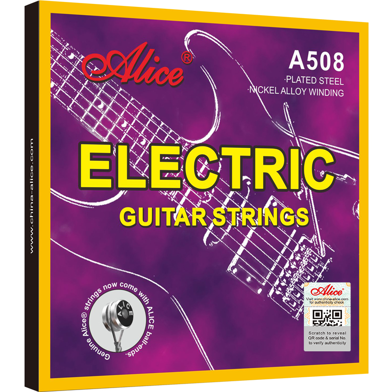 A508 Electric Guitar String Set, Plated Steel Plain String, Nickel Plated Alloy Winding