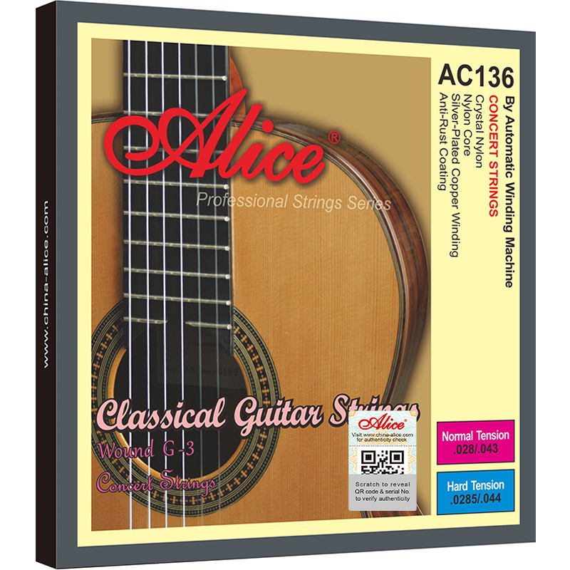 AC136BK Classical Guitar String Set (with a complimentary G string), Black  Nylon Plain String, Coated Copper