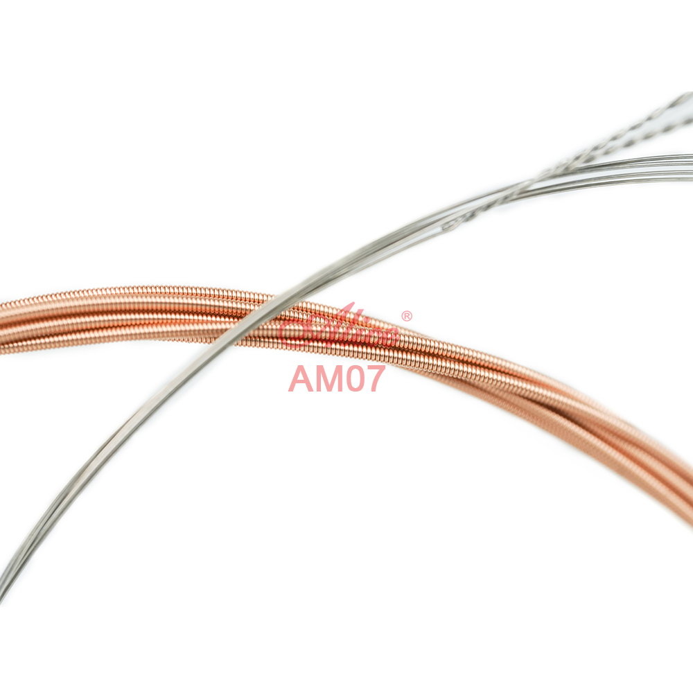 AM07 Mandolin String Set, Plated Steel Plain String, Phosphor Bronze Winding, Anti-Rust Coating