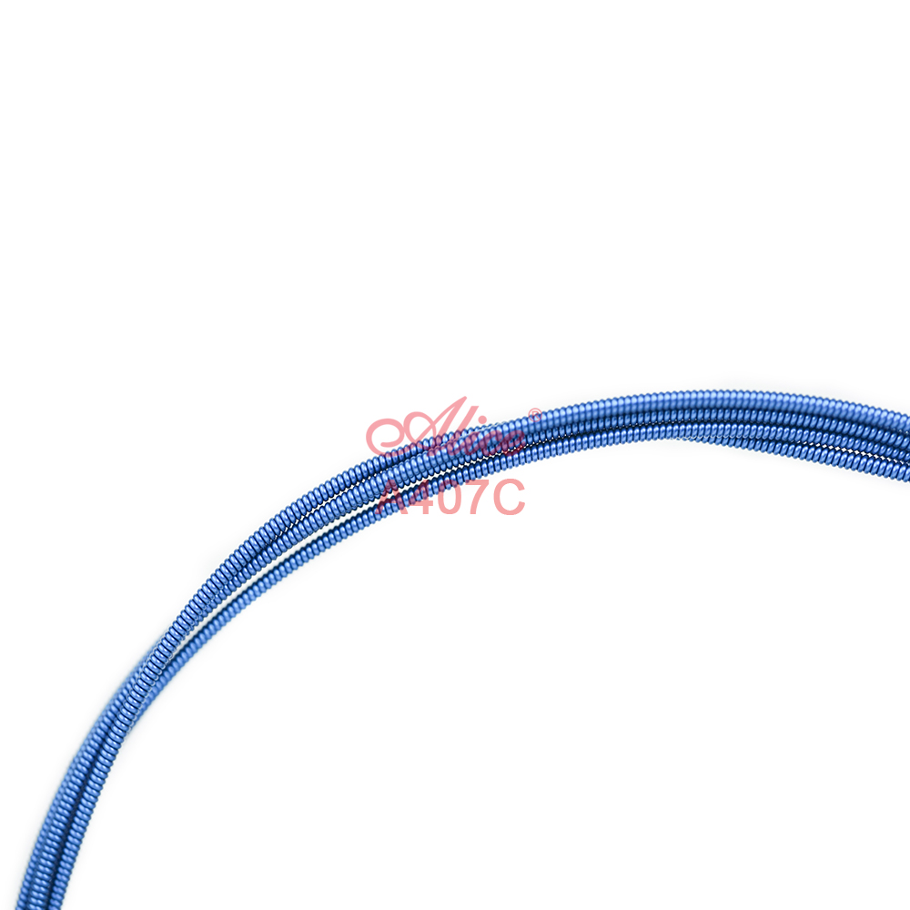 A407C Colorful Acoustic Guitar String Set, Stainless Steel Plain String, Silver Plated Copper Alloy Winding, Anti-Rust Coating