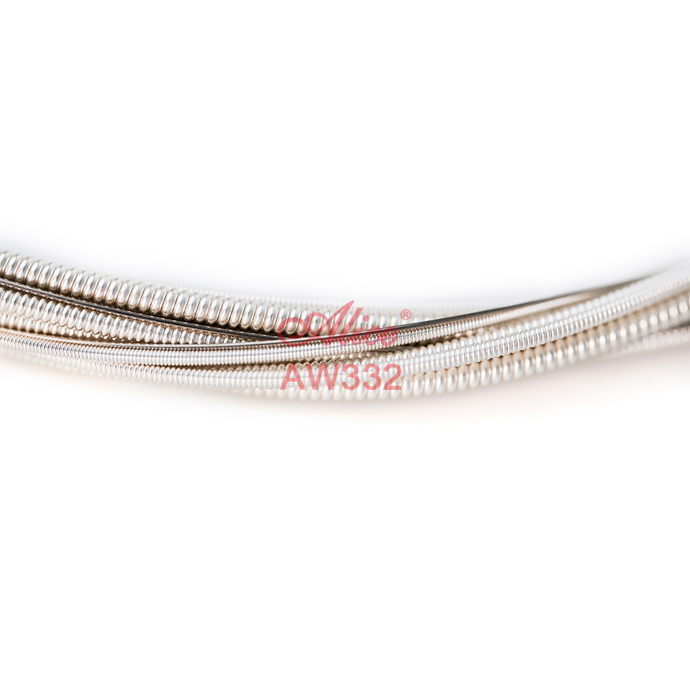 AW332 Acoustic Guitar String Set, Plated Steel Plain String, Silver Plated Copper Winding, Anti-Rust Coating