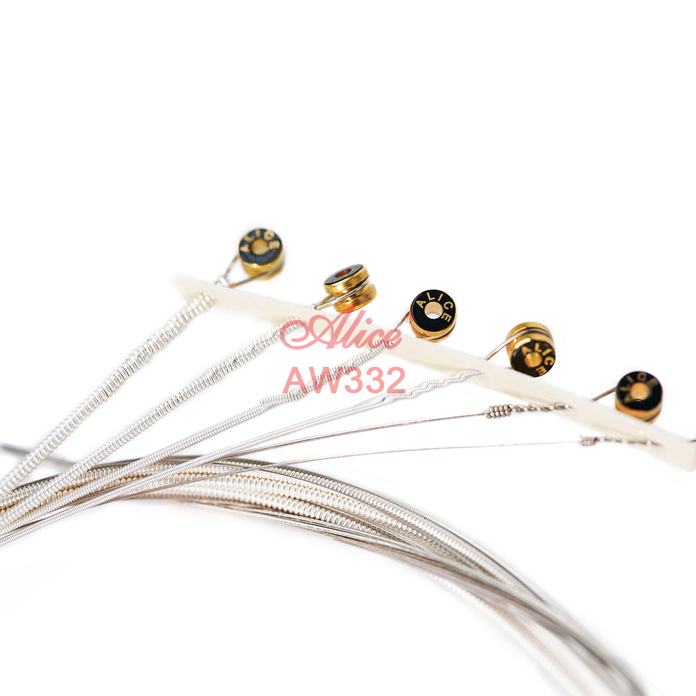 AW332 Acoustic Guitar String Set, Plated Steel Plain String, Silver Plated Copper Winding, Anti-Rust Coating