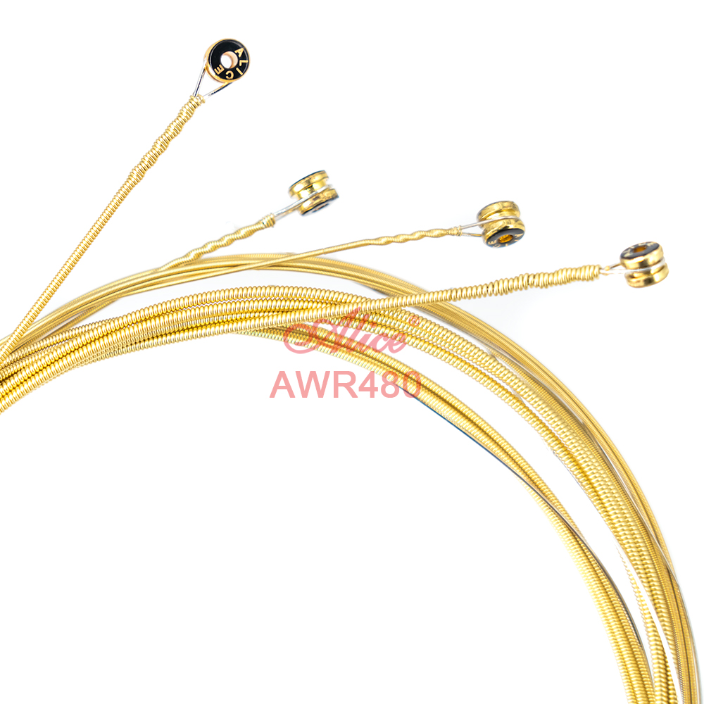 AWR480 Acoustic Guitar String Set, Plated High-Carbon Steel Plain string, 80/20 Bronze Winding,  Nano Polished Coating