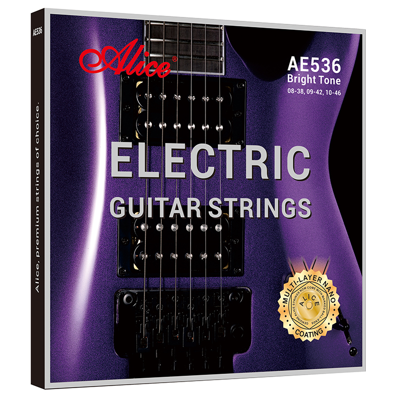 AE536 Electric Guitar String Set, Plated High-Carbon Steel Plain String, Alloy Winding,Multi-layer Nano Coationg