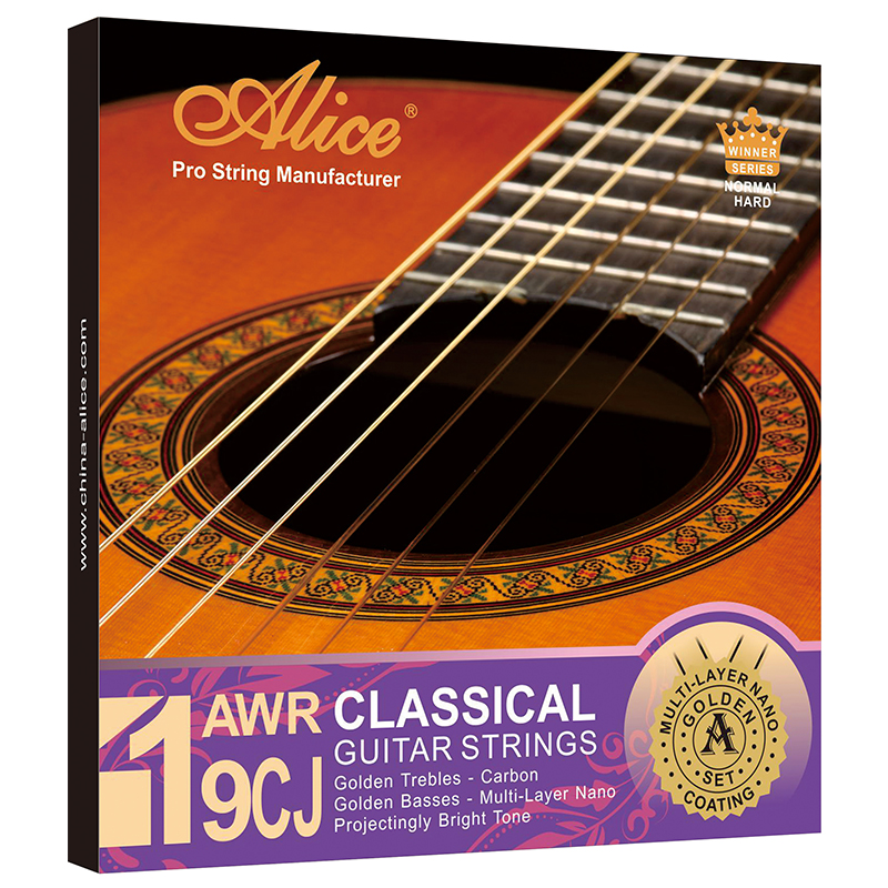 AWR19CJ Classical Guitar String Set，Golden Carbon, Silver Plated Copper Winding, Multi-layer Nano Coationg