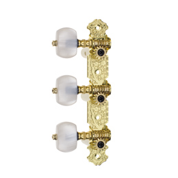 AOS-020V1 Gold-Plated Machine Head, Steel Plate, White Oval Synthetic Resin Peg