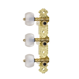 AOS-020HV1 Gold-Plated Machine Head, Steel Plate, White Oval Synthetic Resin Peg