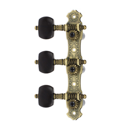 AOS-020B3 Gold-Plated Machine Head, Steel Plate, Black Oval PC Peg