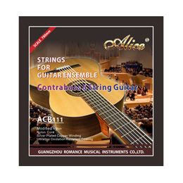 ACS113 Alto Guitar String Set, Clear Nylon Plain String, Silver Plated Copper Winding, Anti-Rust Coating