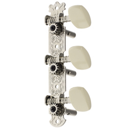 AOS-020B1 Gold-Plated Machine Head, Steel Plate, White Oval PC Peg