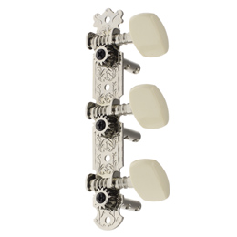 AOS-020B1 Gold-Plated Machine Head, Steel Plate, White Oval PC Peg