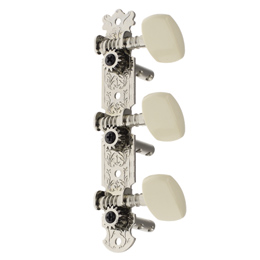 AOS-020HV1 Gold-Plated Machine Head, Steel Plate, White Oval Synthetic Resin Peg