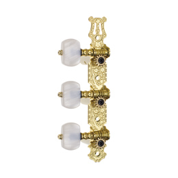 AO-020B1 Gold Plated Machine Head, Steel Plate, PC White Oval Peg