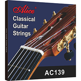 AC105BK Classical Guitar String Set, Black Nylon Plain String, Silver Plated Copper Alloy Winding, Anti-Rust Coating