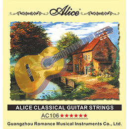 AC106 Classical Guitar String Set, Clear Nylon Plain String, Silver Plated Copper Alloy Winding