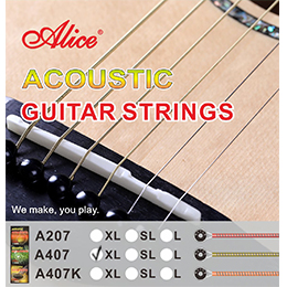 A407 Acoustic Guitar String Set, Stainless Steel Plain String, Copper Alloy Winding, (80/20 Bronze Color) Anti-Rust Coating