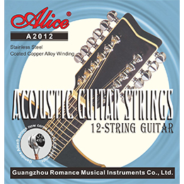 A2012 12-String Acoustic Guitar Strings, Stainless Steel Plain String, Copper Alloy Winding, (Phorphos Bronze Color) Anti-Rust Coating