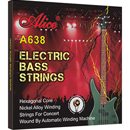 A638 Electric Bass String Set, Nikel Plated Alloy Winding