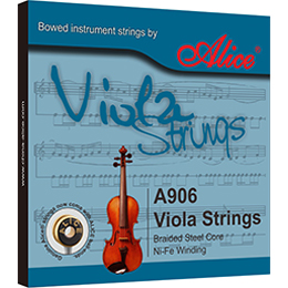 A908 Viola String Set, Steel and Nylon Core, Cupronickel and Silver Winding