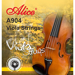 A908 Viola String Set, Steel and Nylon Core, Cupronickel and Silver Winding